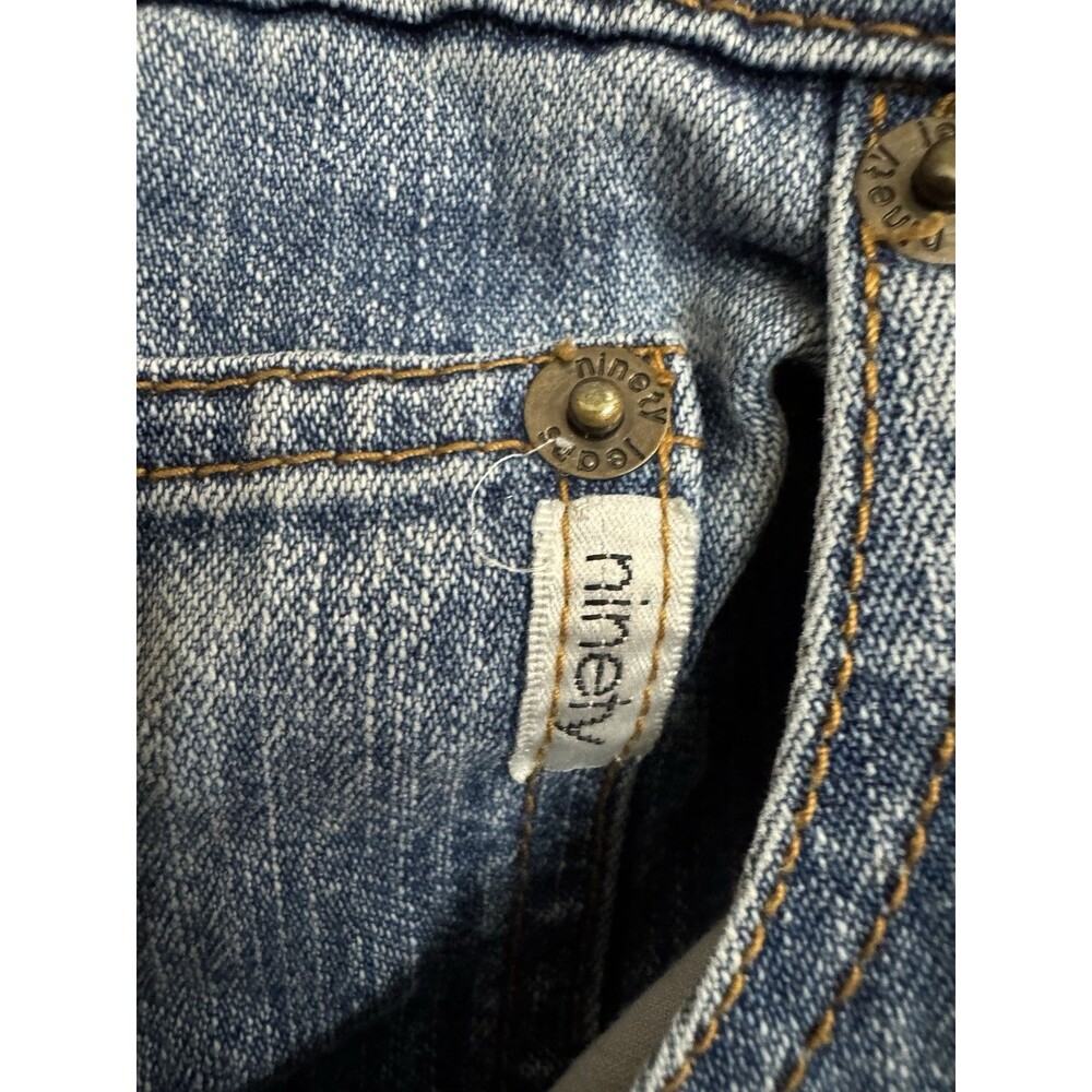 Y2K Ninety Brand Grannycore  Women’s Crop Jean Sz14 5 Pockets Embroidered  Baggy - Picture 3 of 6